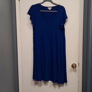 Blue v-neck dres